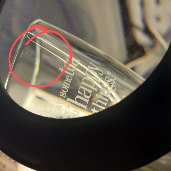 Tevana Etched Clear Glass Tea Mug Chalm Potok Quote Mug Happy Things DEFECT - Picture 9 of 10